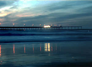 O.B. Pier Sunset Image